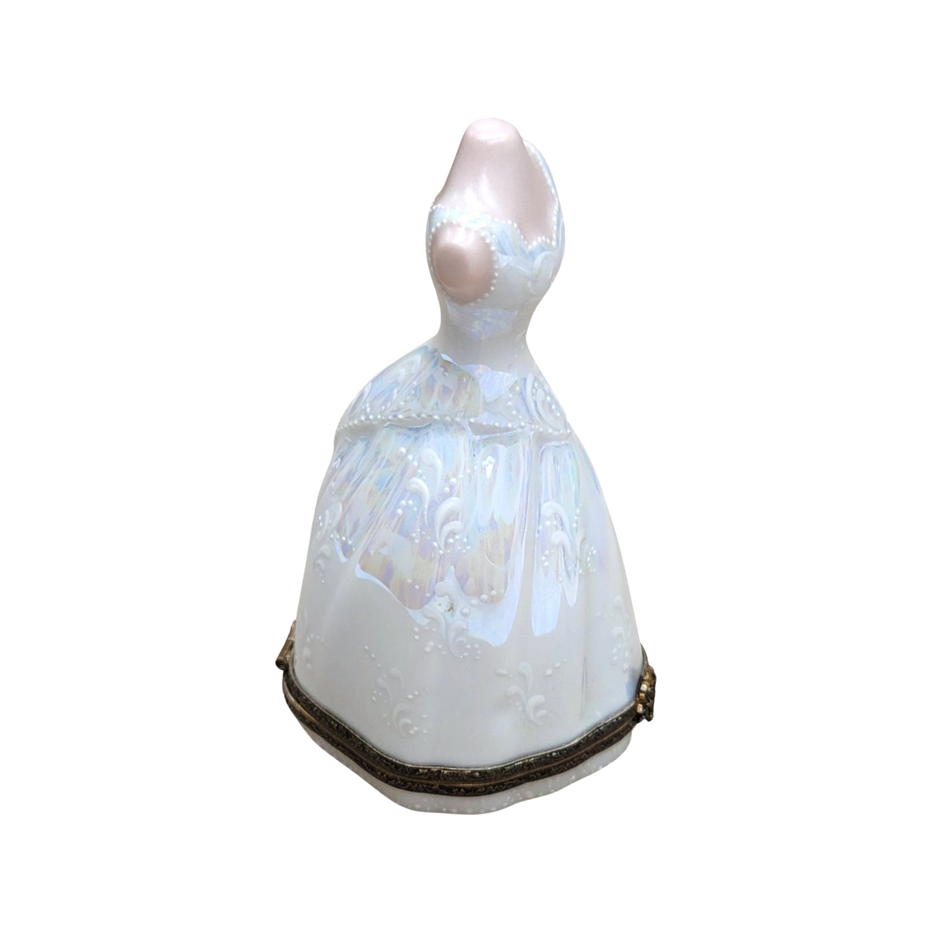 Pearl Elegance Wedding Dress Figurine Porcelain Limoges Limoges Box Women shoes hat bags wedding French Trinket Box
