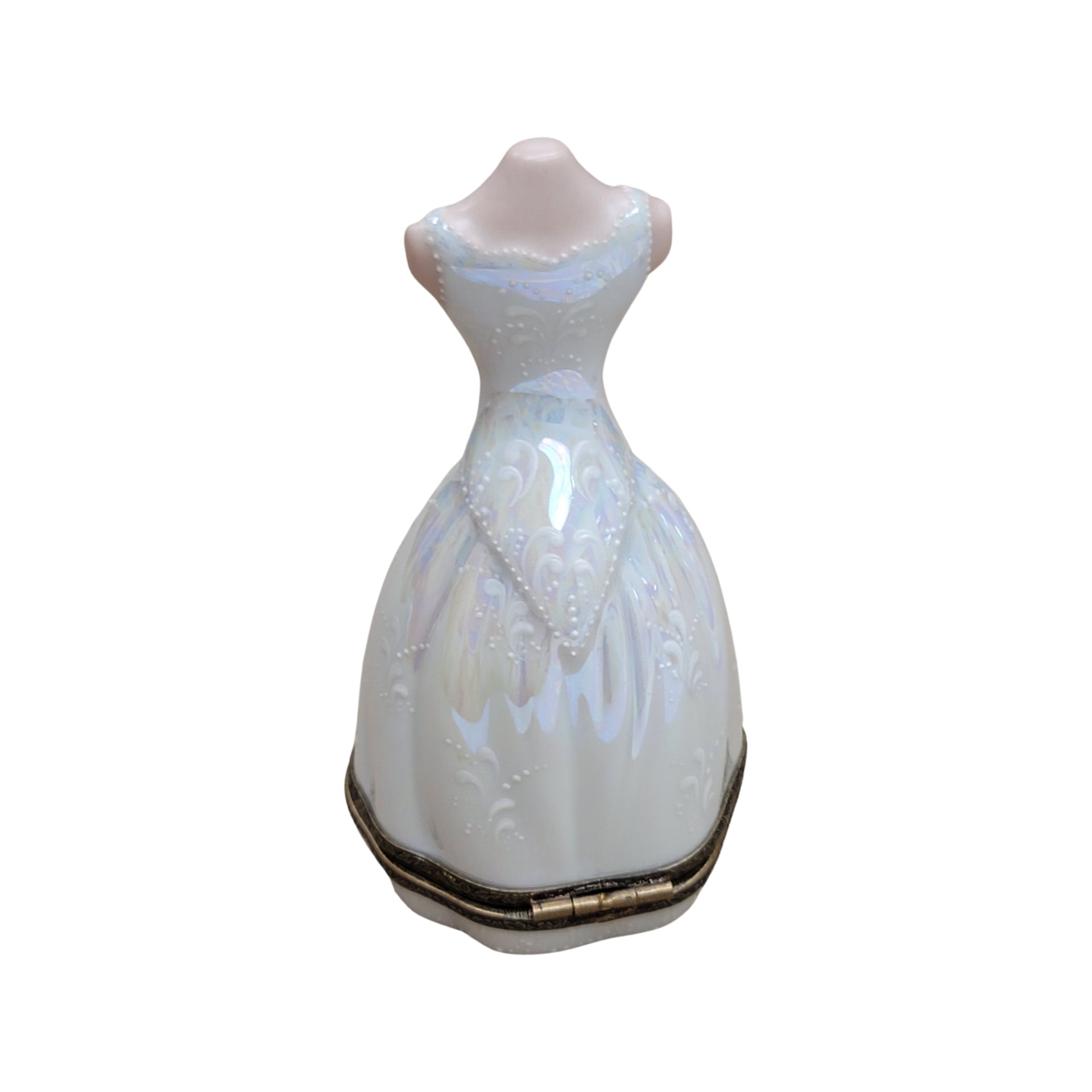 Pearl Elegance Wedding Dress Figurine Porcelain Limoges Limoges Box Women shoes hat bags wedding French Trinket Box