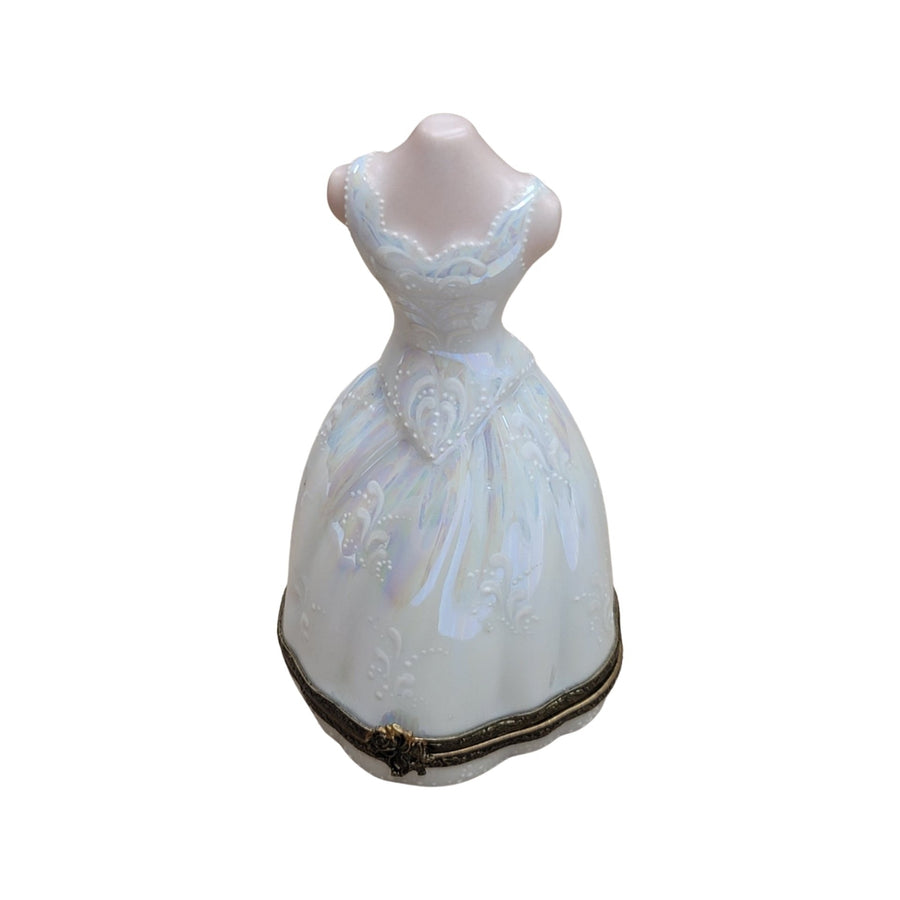 Pearl Elegance Wedding Dress Figurine Porcelain Limoges Limoges Box Women shoes hat bags wedding French Trinket Box