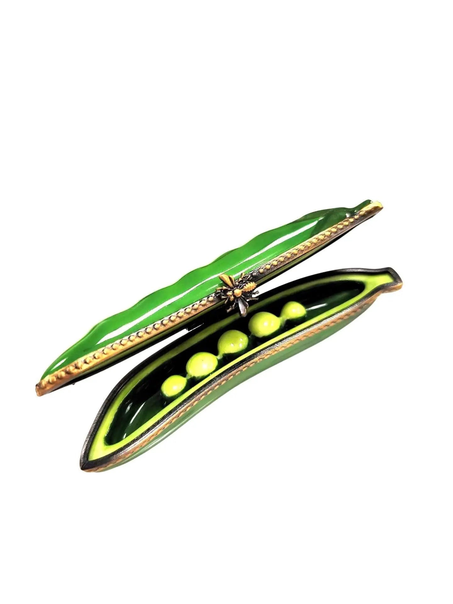 Charming Peas in Pod Box Porcelain Limoges fruit vegetables French Trinket Box