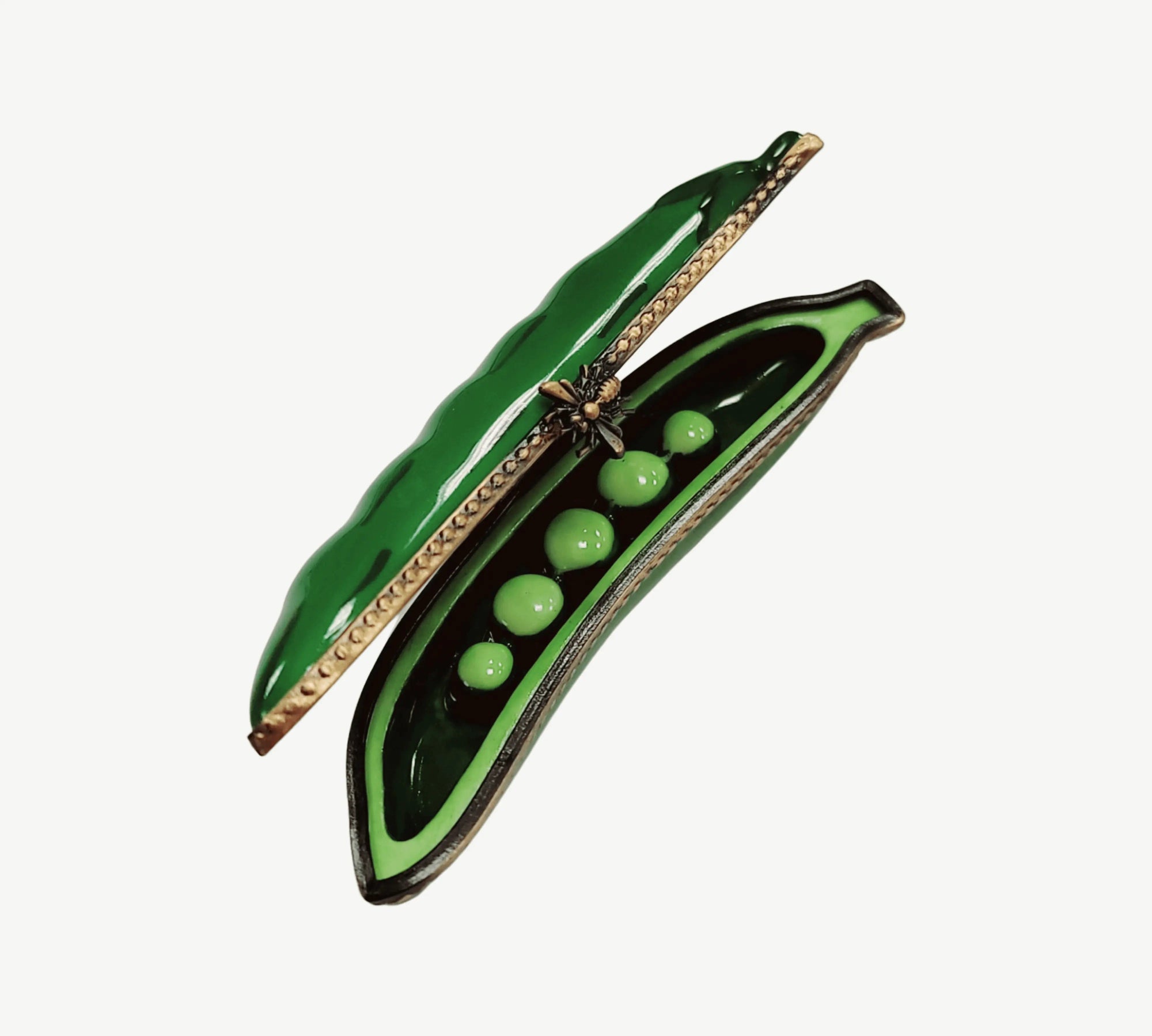 Charming Peas in Pod Box Porcelain Limoges fruit vegetables French Trinket Box