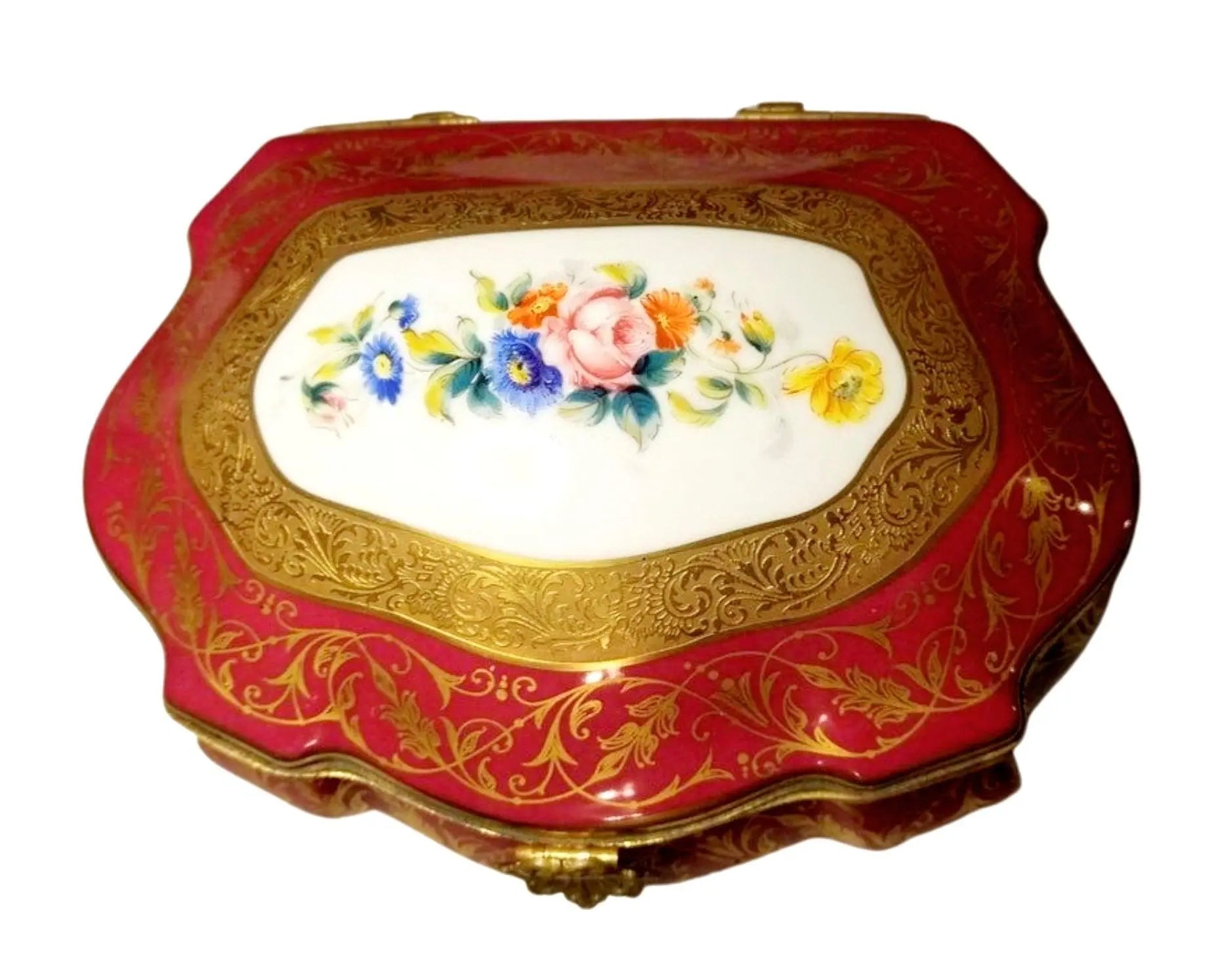 Penicaud Montaigne Jewelry Chest Porcelain Limoges jewelry tradtional French Trinket Box