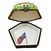 Pentagon Porcelain Limoges monuments united states patriotic French Trinket Box