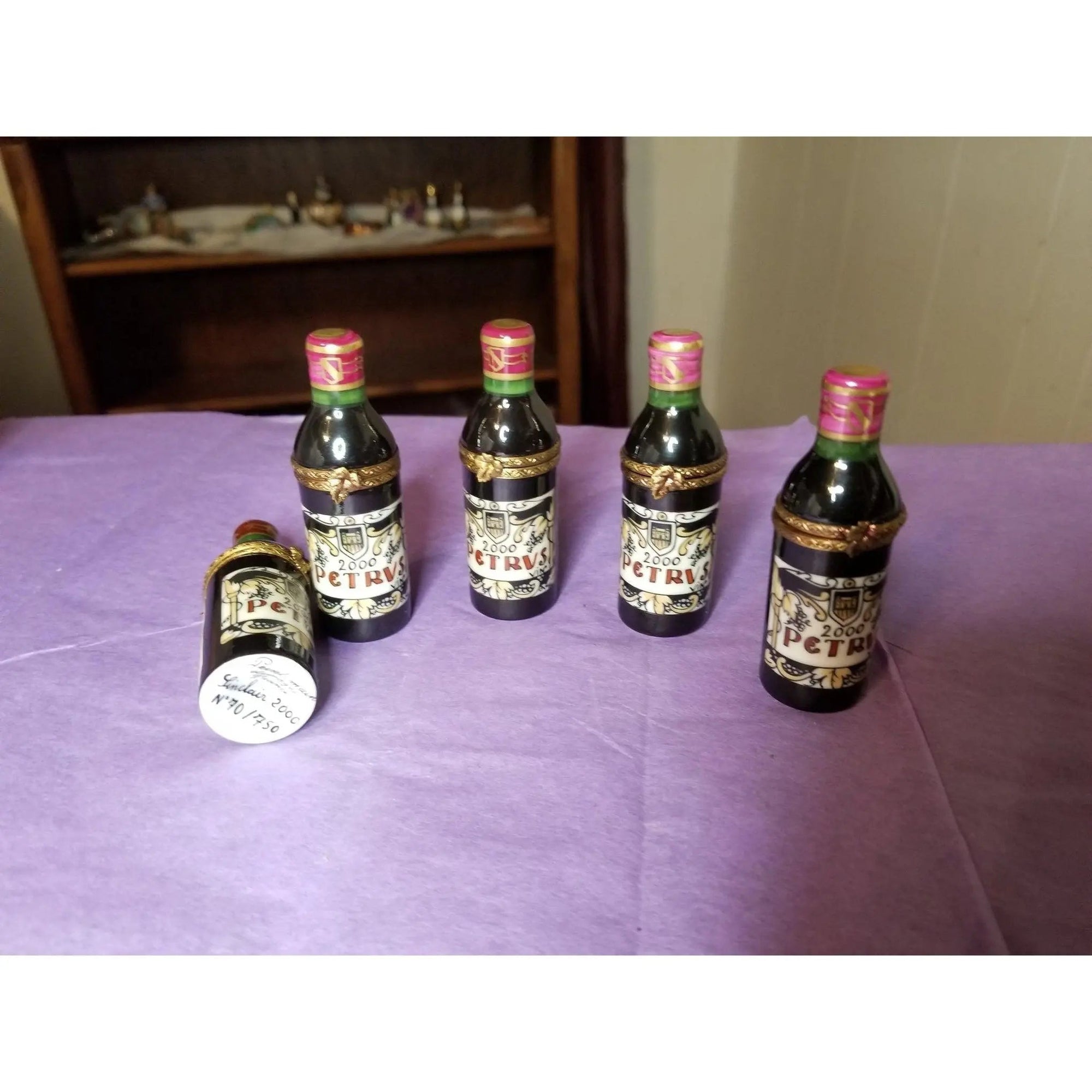 Petrus Wine Bottle Limoges Box Porcelain Limoges Limoges Boxes Wine spirits travel special occasions French Trinket Box