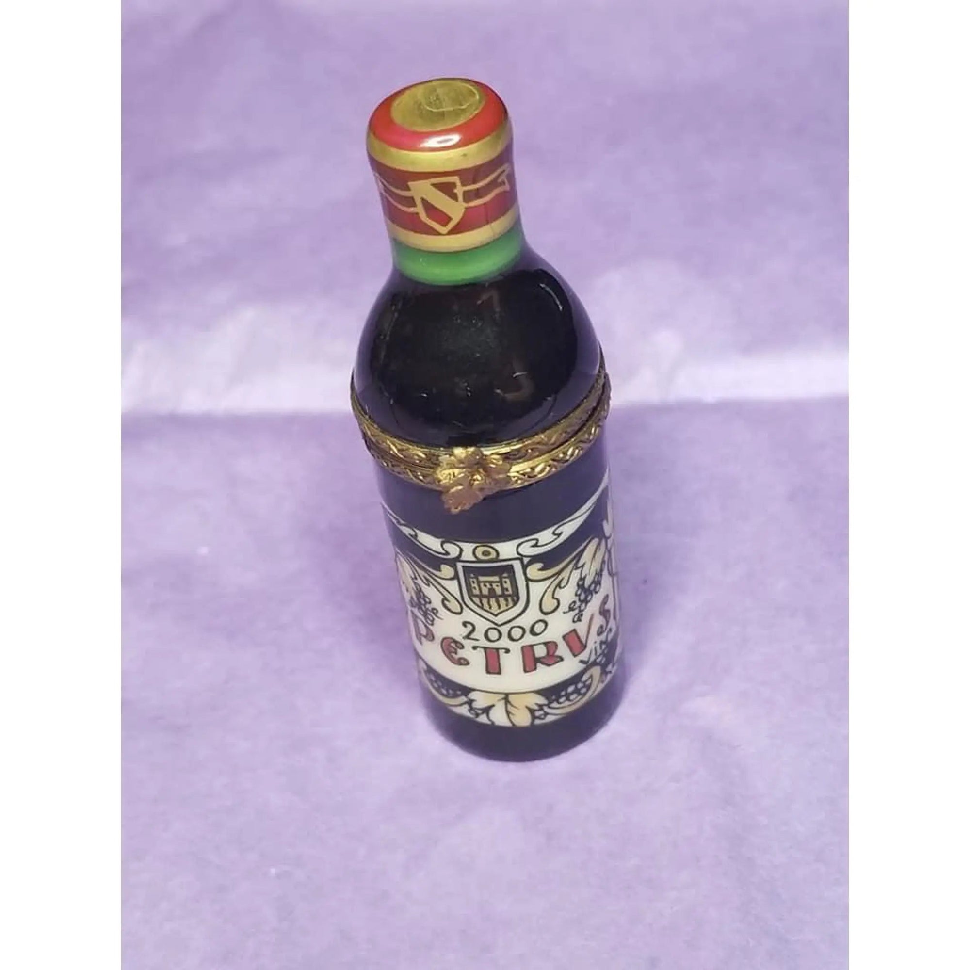 Petrus Wine Bottle Limoges Box Porcelain Limoges Limoges Boxes Wine spirits travel special occasions French Trinket Box