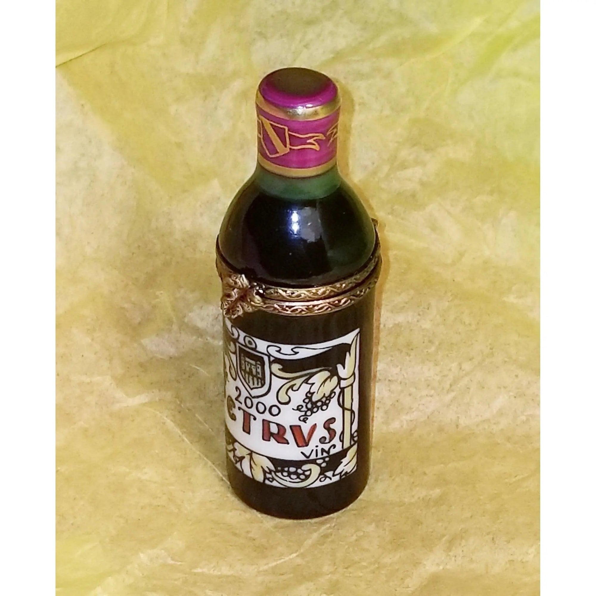 Petrus Wine Bottle Limoges Box Porcelain Limoges Limoges Boxes Wine spirits travel special occasions French Trinket Box