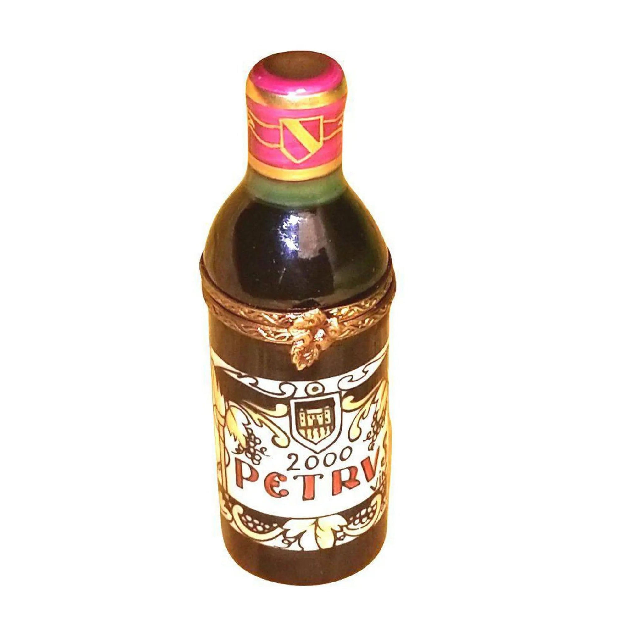 Petrus Wine Bottle Limoges Box Porcelain Limoges Limoges Boxes Wine spirits travel special occasions French Trinket Box