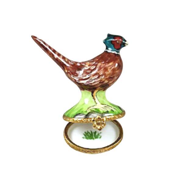 Pheasant Figurine Porcelain Limoges wild bird thanksgiving French Trinket Box