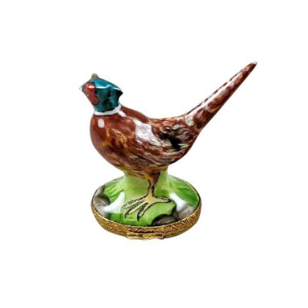 Pheasant Figurine Porcelain Limoges wild bird thanksgiving French Trinket Box