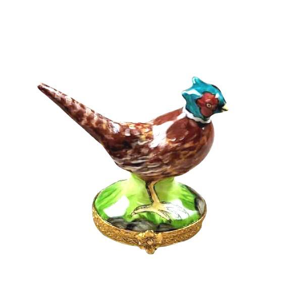 Pheasant Figurine Porcelain Limoges wild bird thanksgiving French Trinket Box