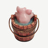 Pig in Charming Wash Bucket Porcelain Limoges Limoges Box pig farm French Trinket Box