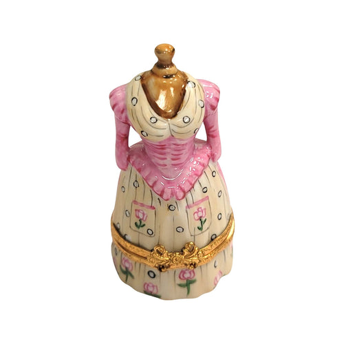 Pink Antique Dress Figurine Porcelain Limoges Limoges Box Women shoes hat bags suitcase mother French Trinket Box