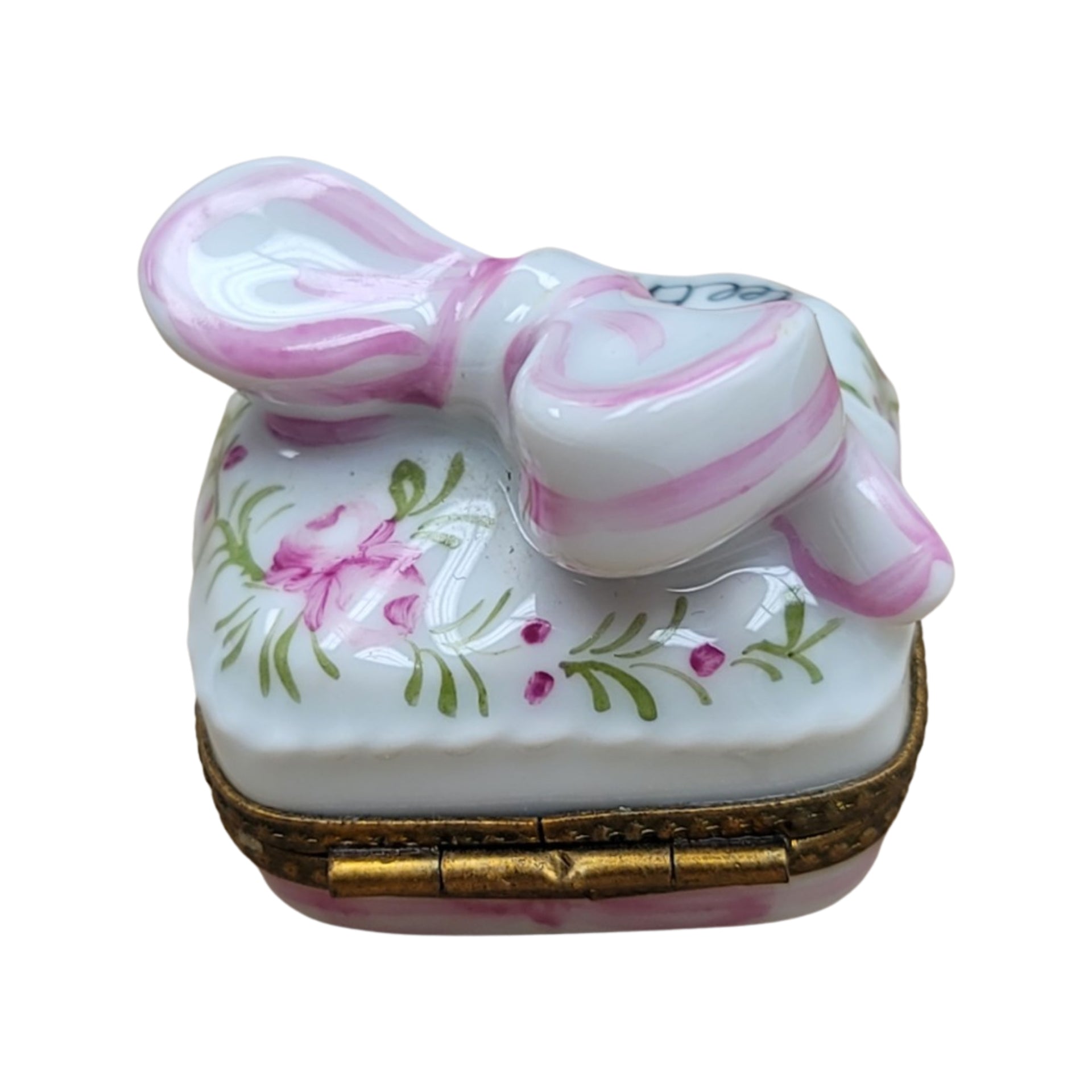Pink Baby Teeth Treasure Box Porcelain Limoges Baby French Trinket Box