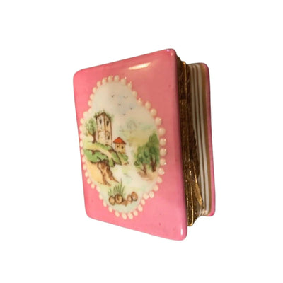 Pink Castle Trinket Box Porcelain Limoges French Trinket Box