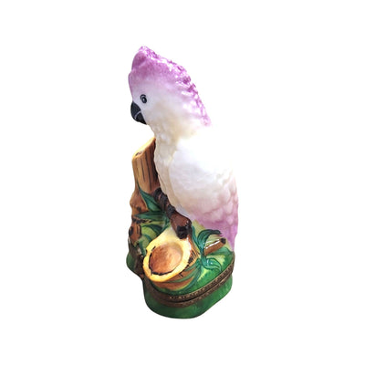 Pink Cockatoo Limoges Box Porcelain Limoges bird bird French Trinket Box