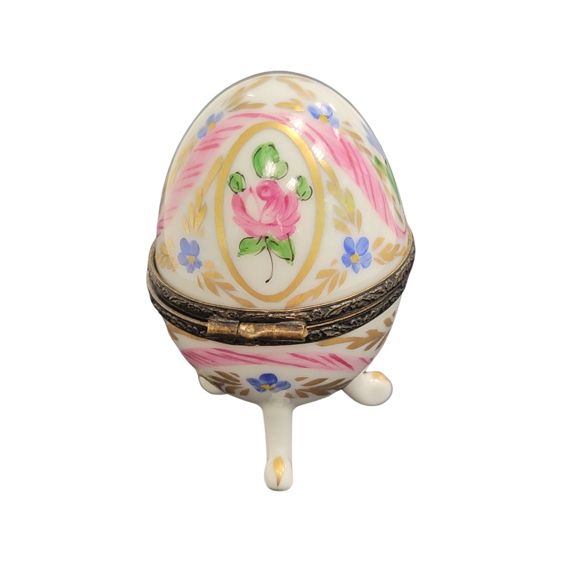 Pink Elegance Egg Box Porcelain Limoges egg LIMOGES BOXES French Trinket Box