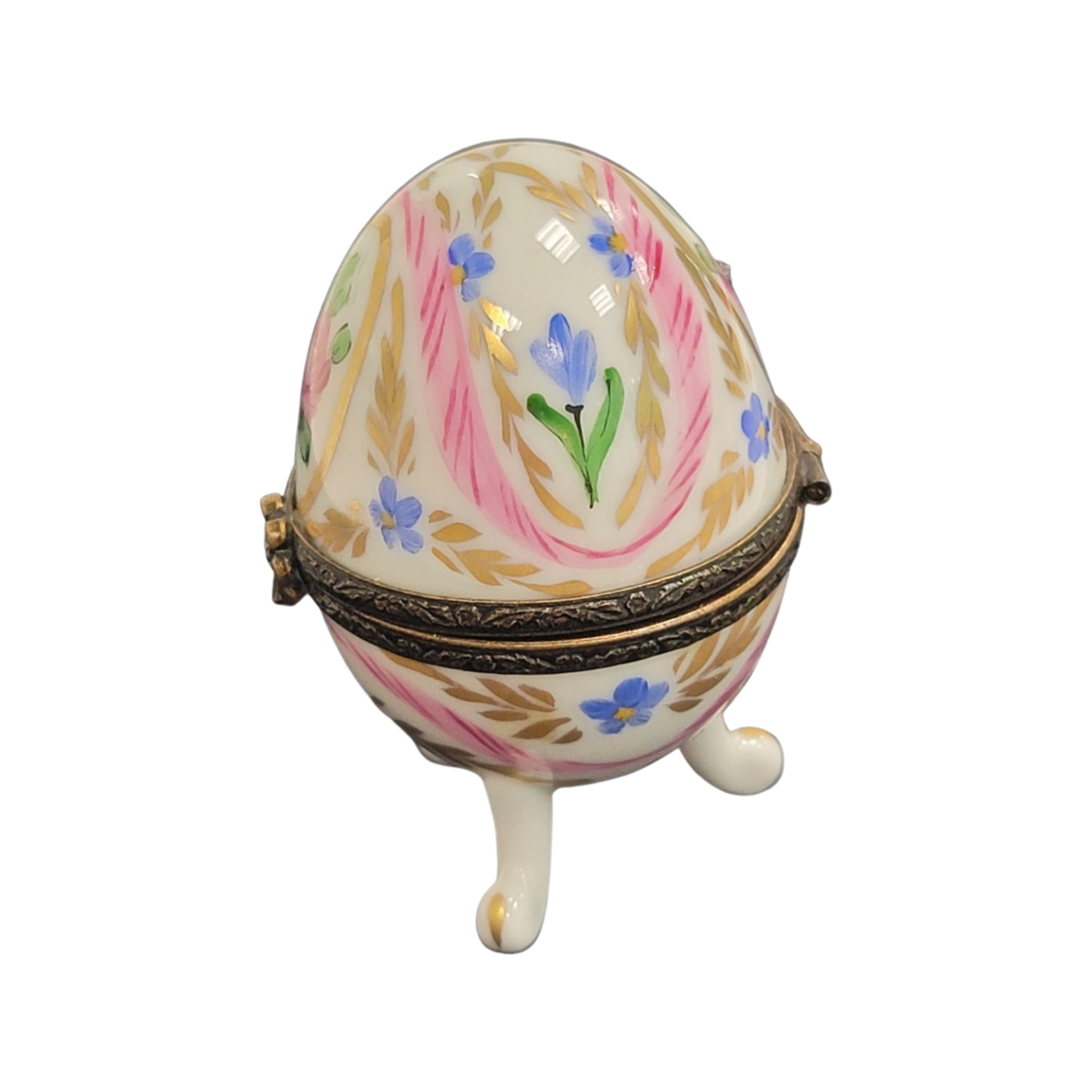 Pink Elegance Egg Box Porcelain Limoges egg LIMOGES BOXES French Trinket Box