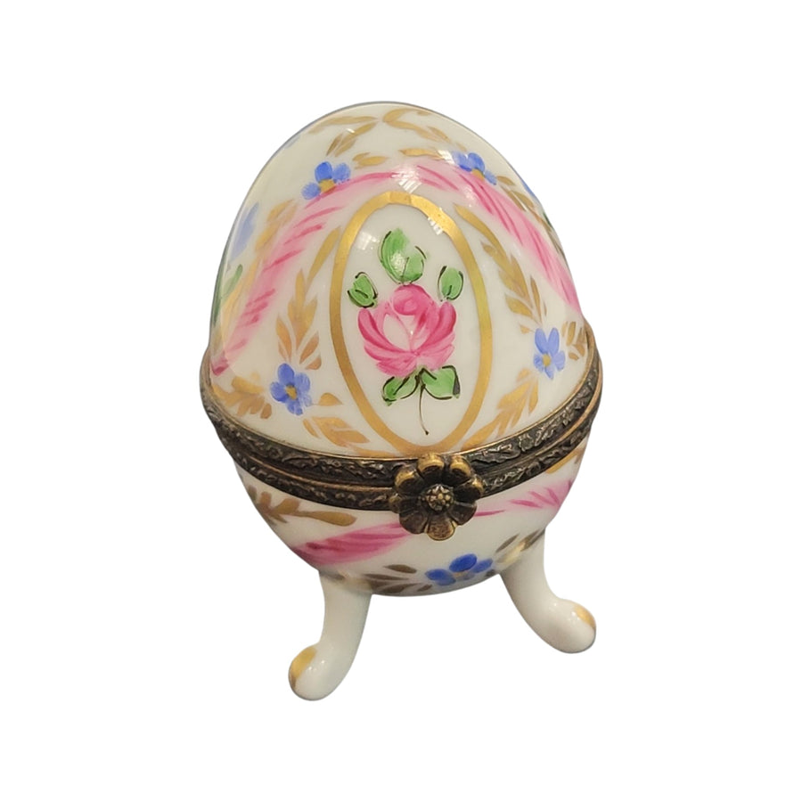 Pink Elegance Egg Box Porcelain Limoges egg LIMOGES BOXES French Trinket Box