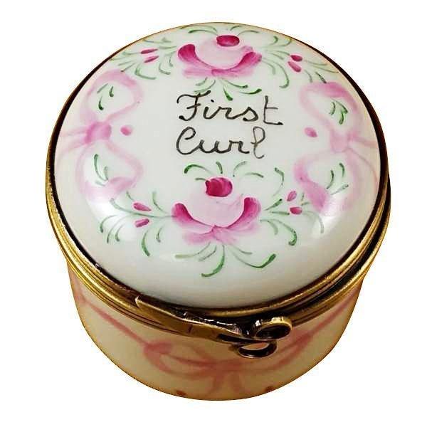 Pink First Curl limoges box Porcelain Limoges French Trinket Box