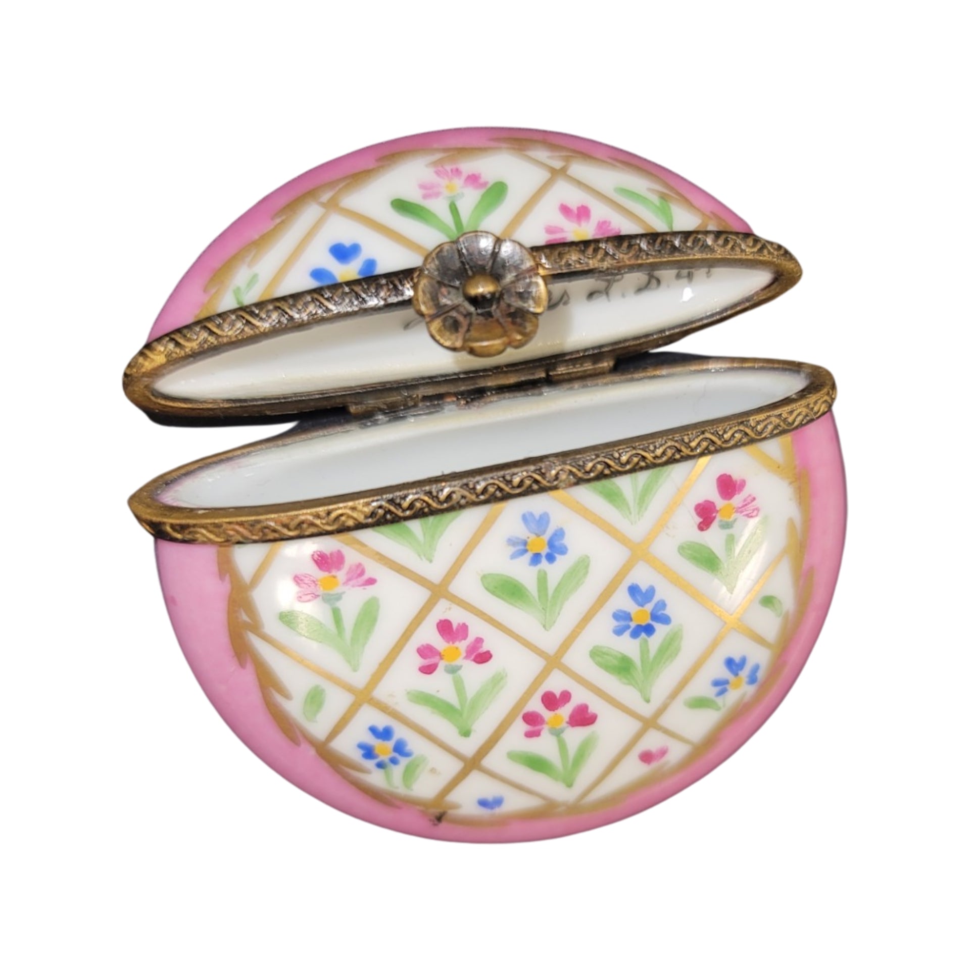 Elegant Pink Porcelain Pill Box Porcelain Limoges LIMOGES BOXES traditional French Trinket Box