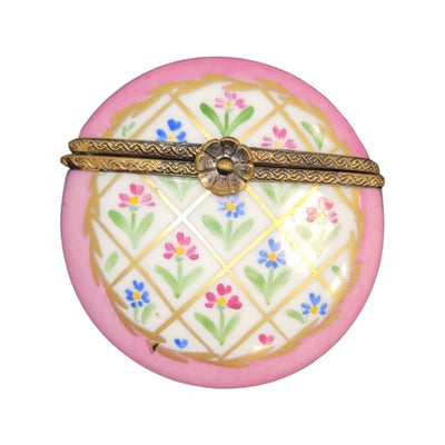 Elegant Pink Porcelain Pill Box Porcelain Limoges LIMOGES BOXES traditional French Trinket Box