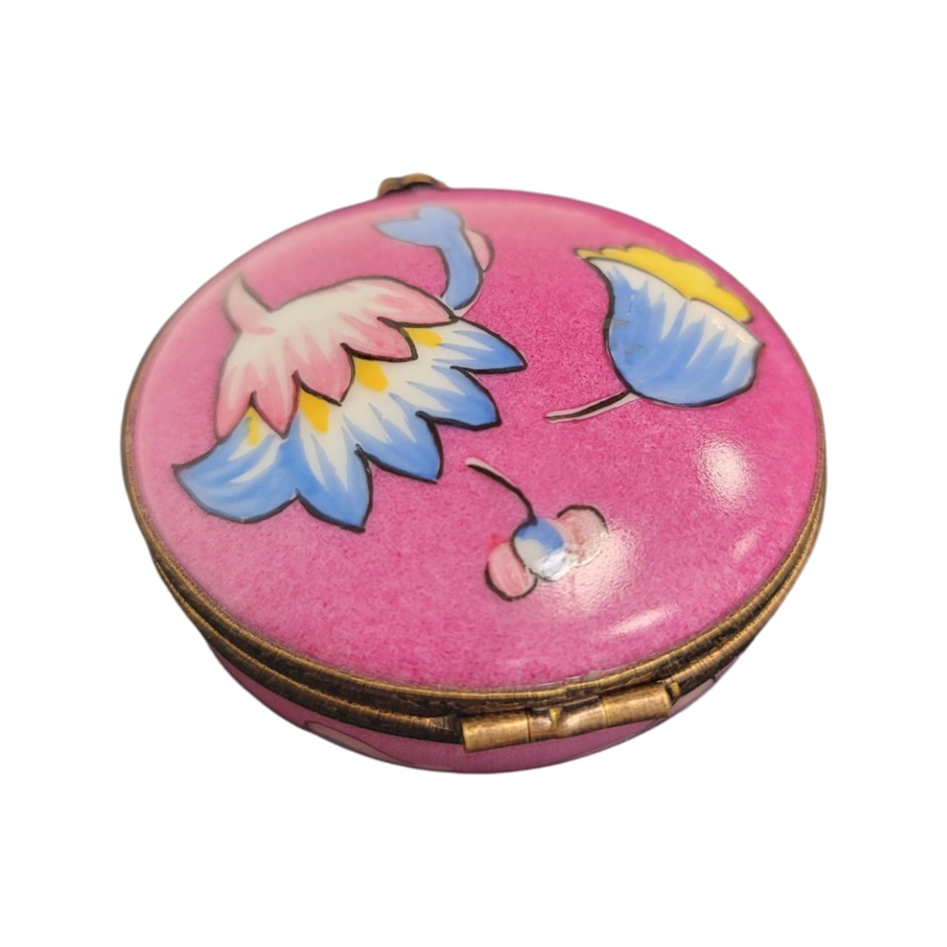 Pink Floral Elegance Box Porcelain Limoges LIMOGES BOXES traditional French Trinket Box