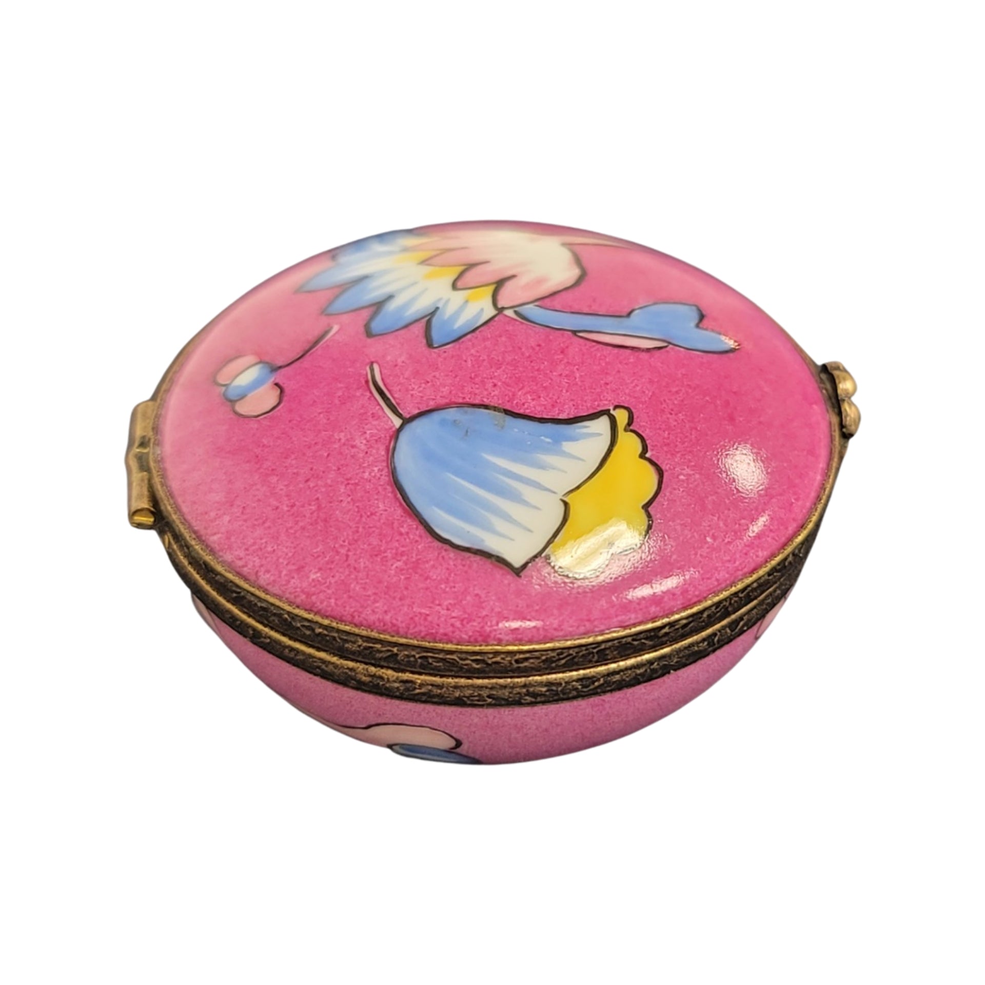 Pink Floral Elegance Box Porcelain Limoges LIMOGES BOXES traditional French Trinket Box