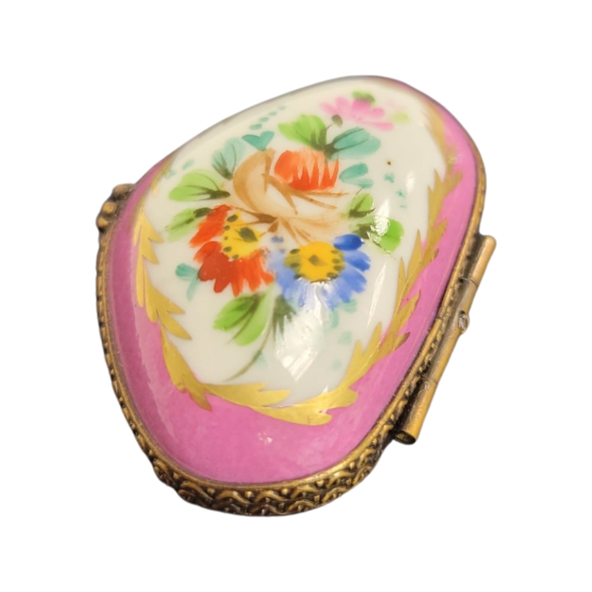 Pink Floral Limoges Box Porcelain Limoges LIMOGES BOXES traditional French Trinket Box