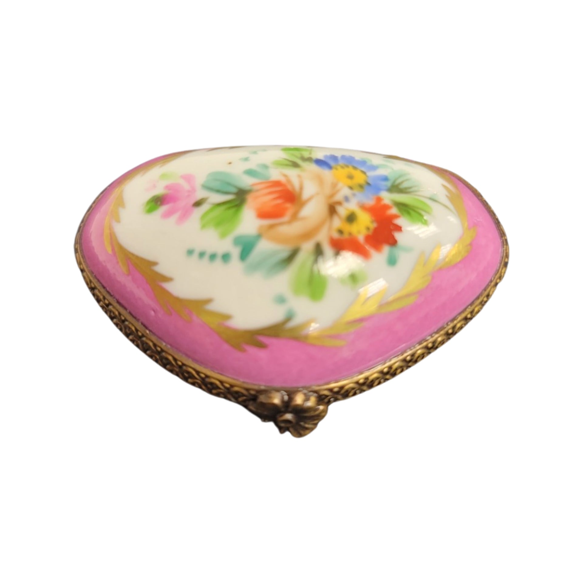 Pink Floral Limoges Box Porcelain Limoges LIMOGES BOXES traditional French Trinket Box