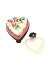 Pink Heart Perfume Box Porcelain Limoges Perfume Heart French Trinket Box