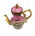Pink Limoges Teapot Charm Porcelain Limoges China French Trinket Box