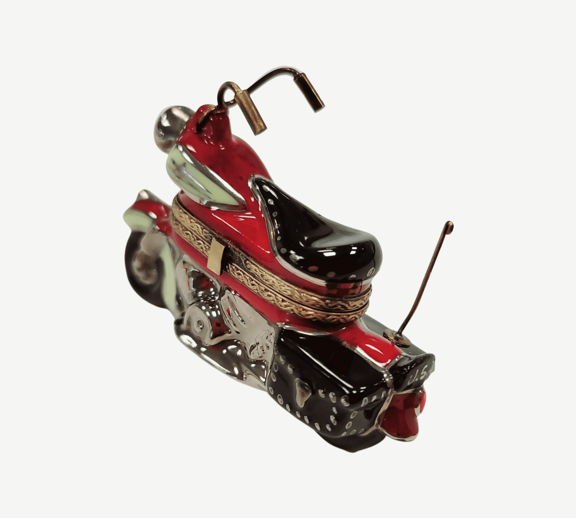 Pink Motorcycle Limoges Box Figurine Porcelain Limoges Artoria French Trinket Box