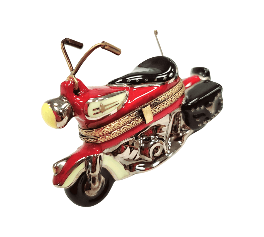 Pink Motorcycle Limoges Box Figurine Porcelain Limoges Artoria French Trinket Box