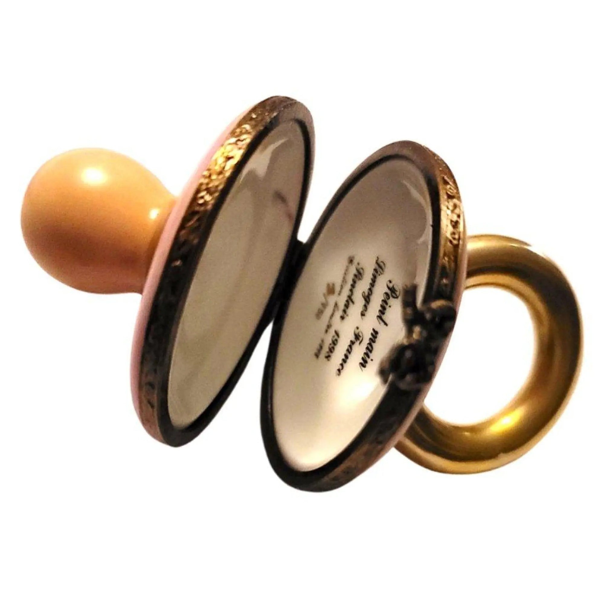 Pink Pacifier Baby Limoges Box Porcelain Limoges baby limoges box babies maternity French Trinket Box