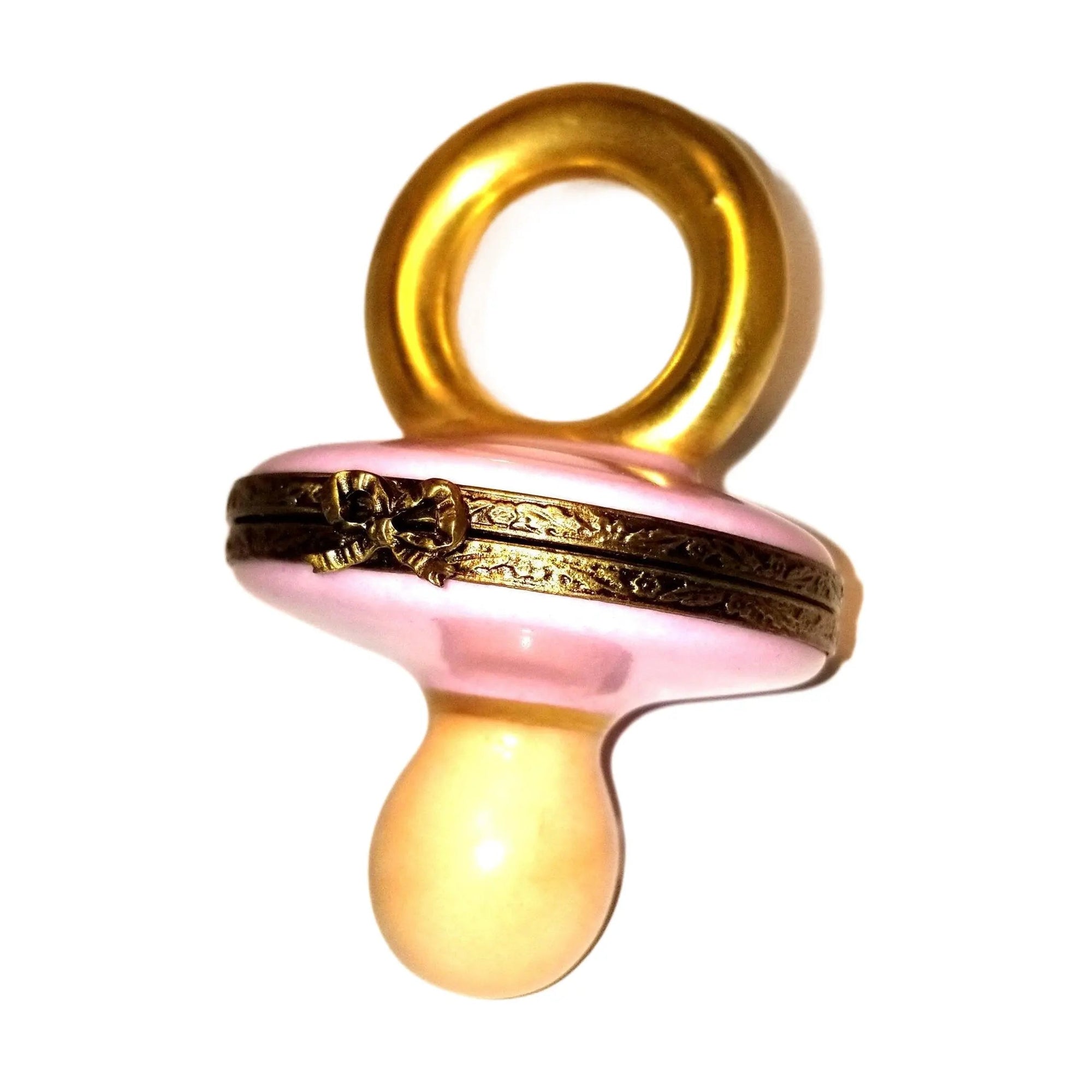 Pink Pacifier Baby Limoges Box Porcelain Limoges baby limoges box babies maternity French Trinket Box