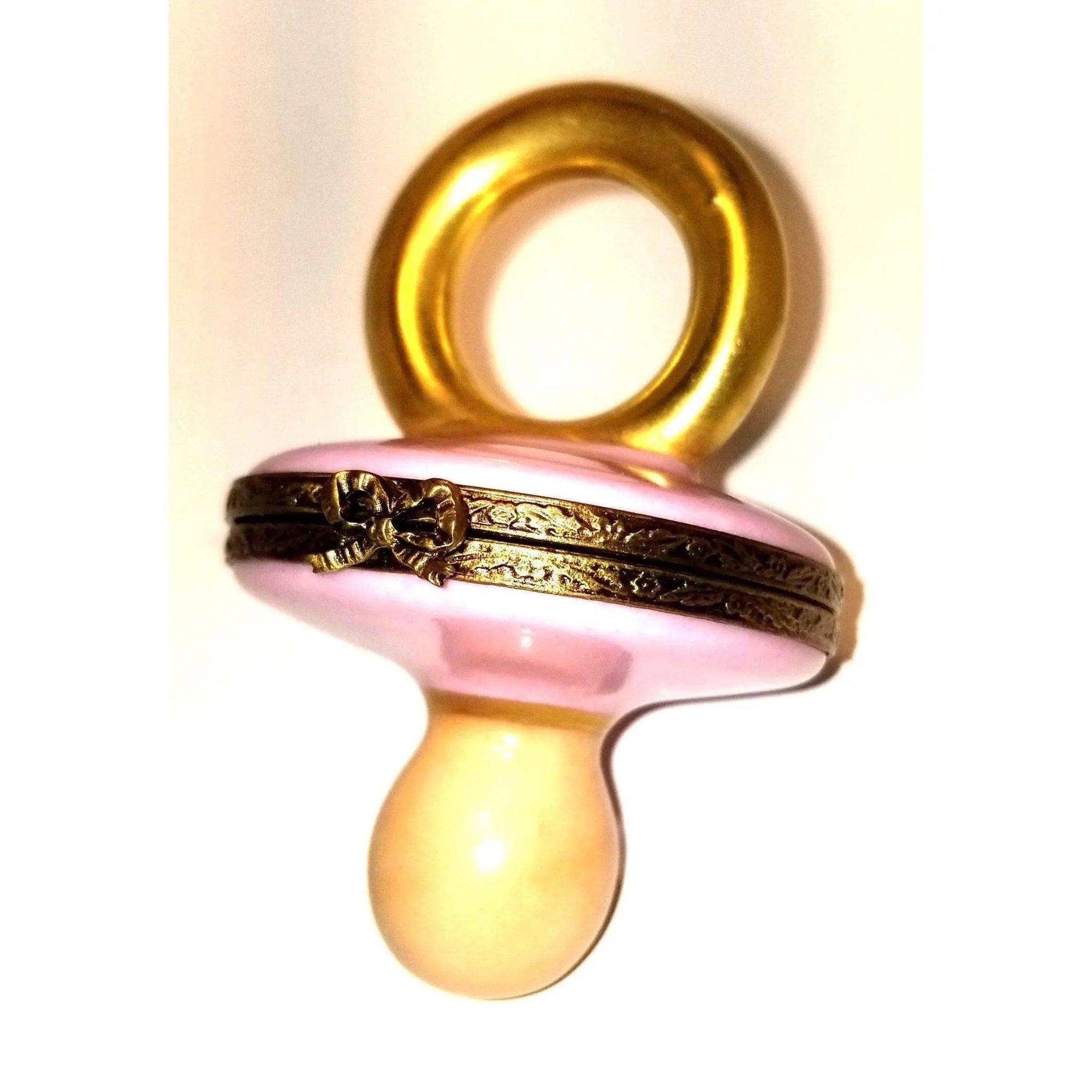 Pink Pacifier Baby Limoges Box Porcelain Limoges baby limoges box babies maternity French Trinket Box