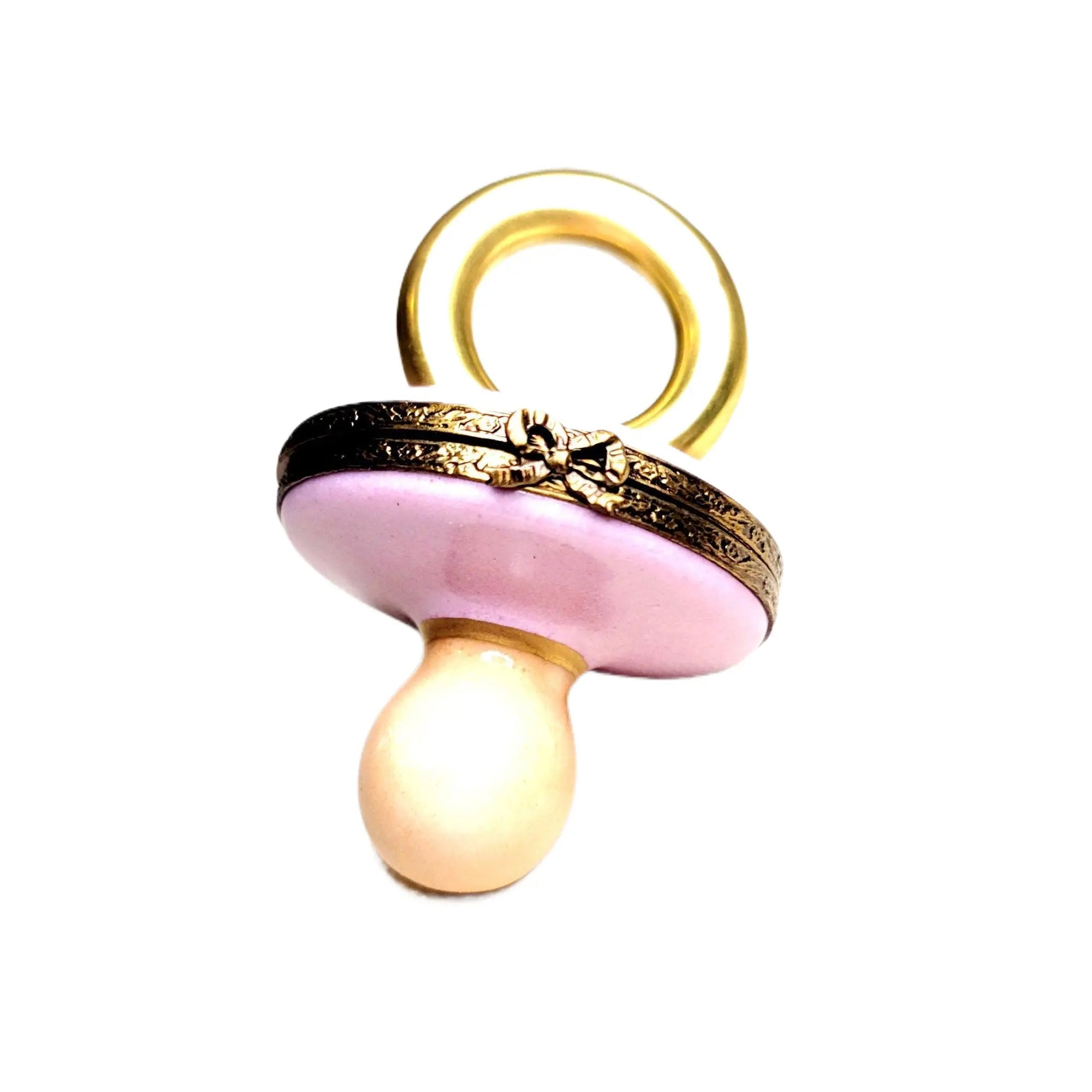 Pink Pacifier Baby Limoges Box Porcelain Limoges baby limoges box babies maternity French Trinket Box