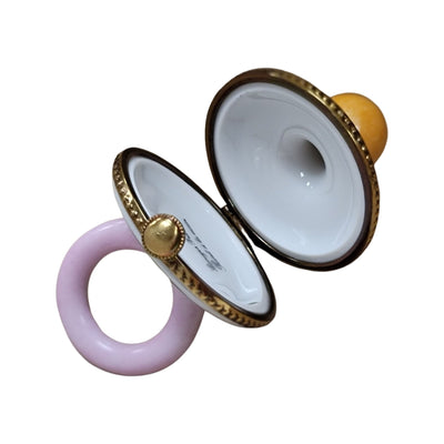 Pink Pacifier w Rabbits for Baby-baby limoges box babies maternity-CH3S446