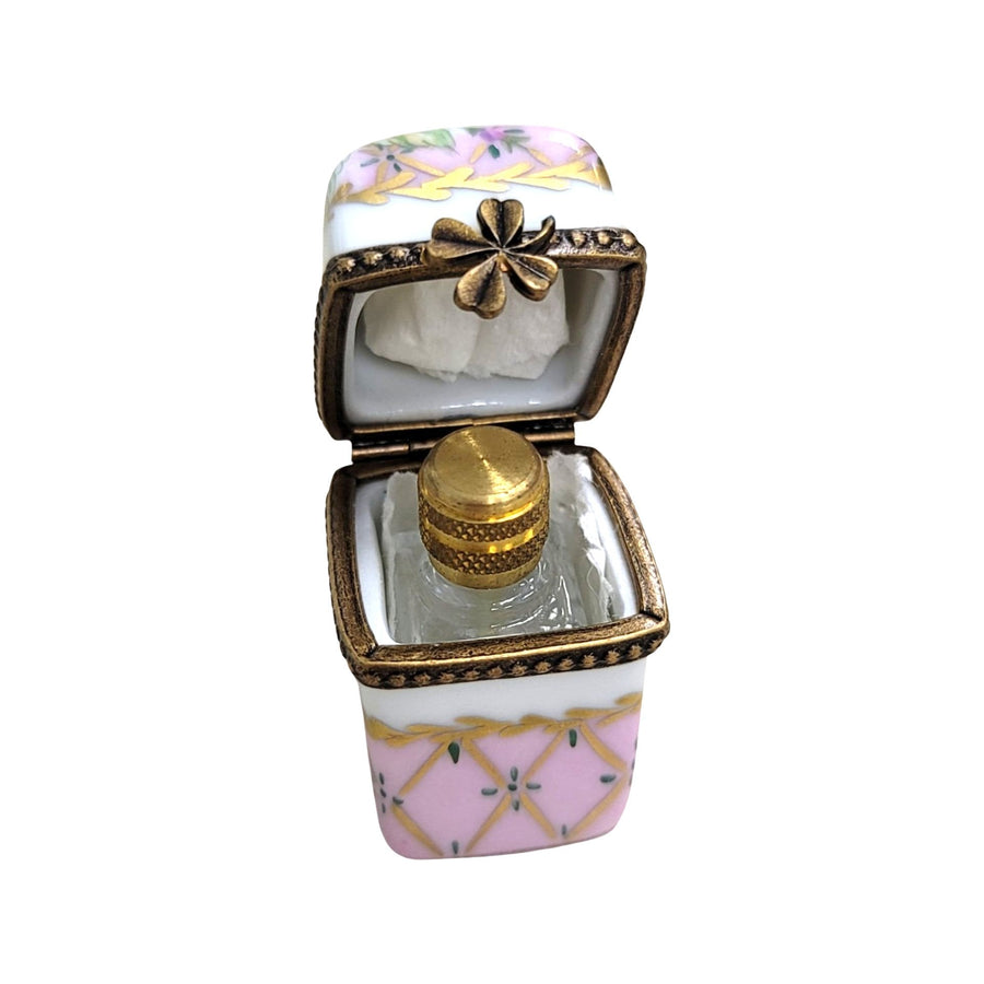 Pink Porcelain Perfume Box Porcelain Limoges Perfume French Trinket Box