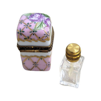 Pink Porcelain Perfume Box Porcelain Limoges Perfume French Trinket Box