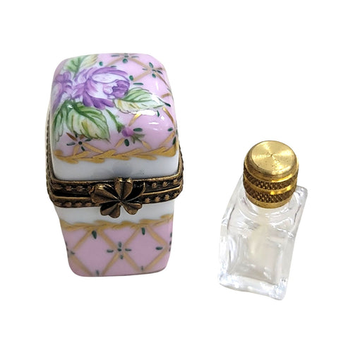 Pink Porcelain Perfume Box Porcelain Limoges Perfume French Trinket Box