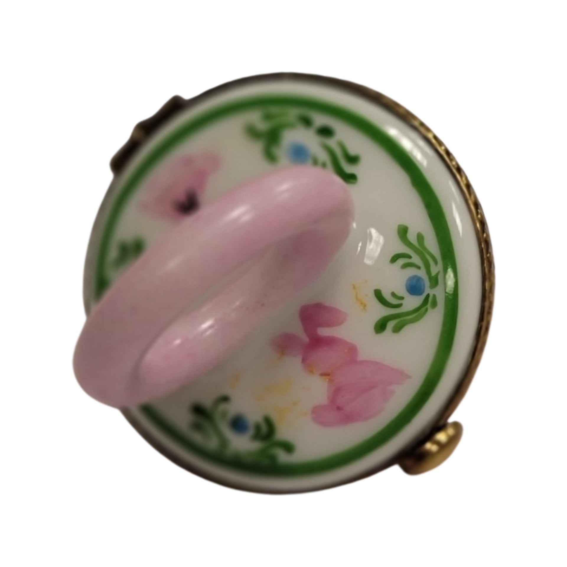 Pink Rabbit Pacifier Limoges Box Porcelain Limoges baby limoges box babies maternity French Trinket Box