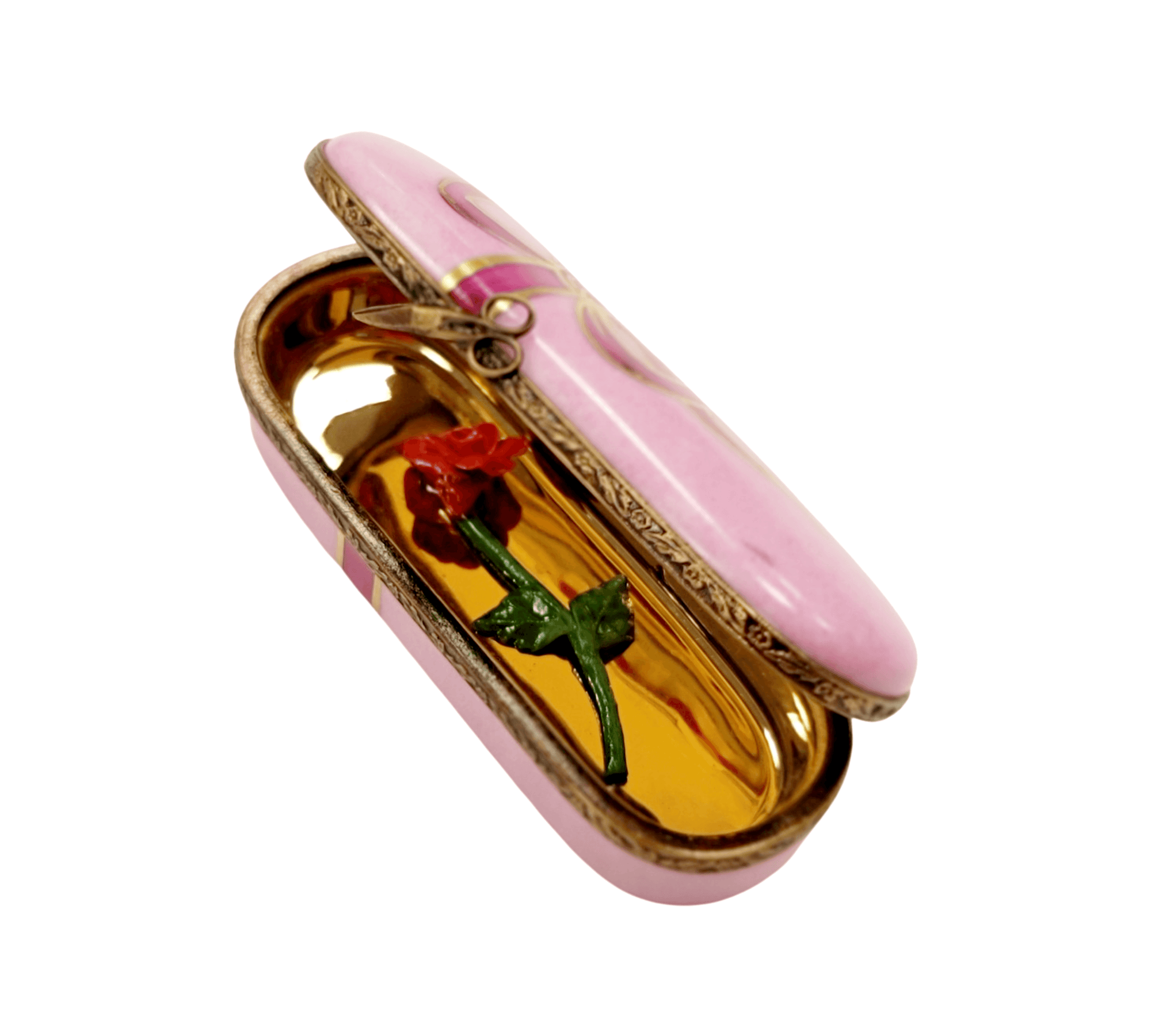 Pink Rose Limoges Trinket Box Porcelain Limoges valentine rose garden anniversary French Trinket Box