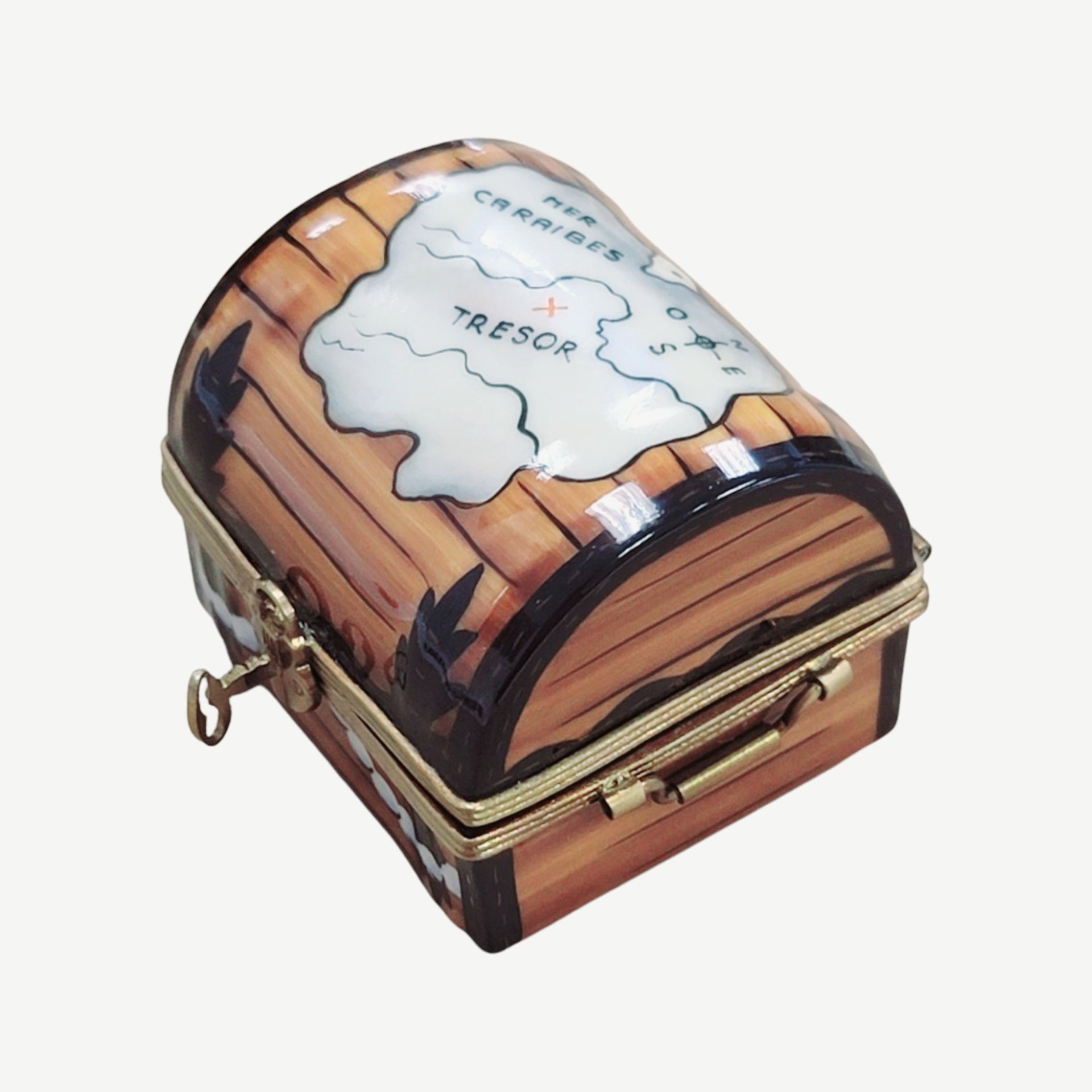 Pirate Treasure Map Box Porcelain Limoges Home fairy French Trinket Box