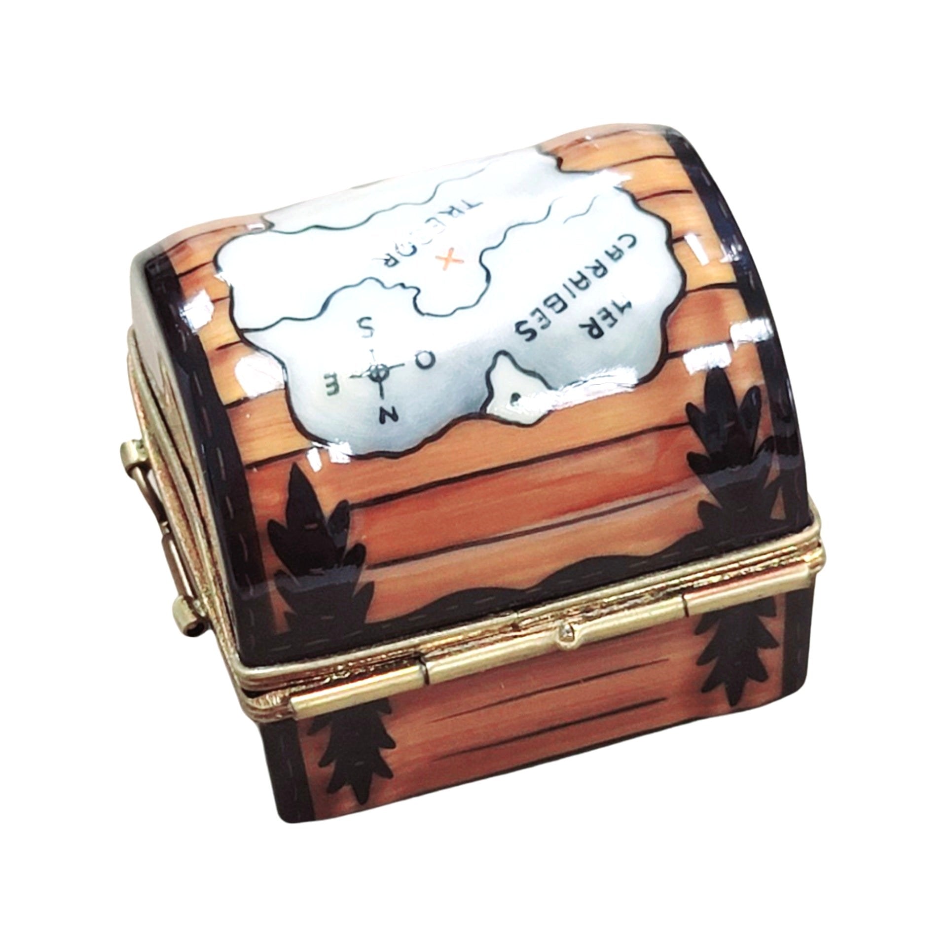 Pirate Treasure Map Box Porcelain Limoges Home fairy French Trinket Box