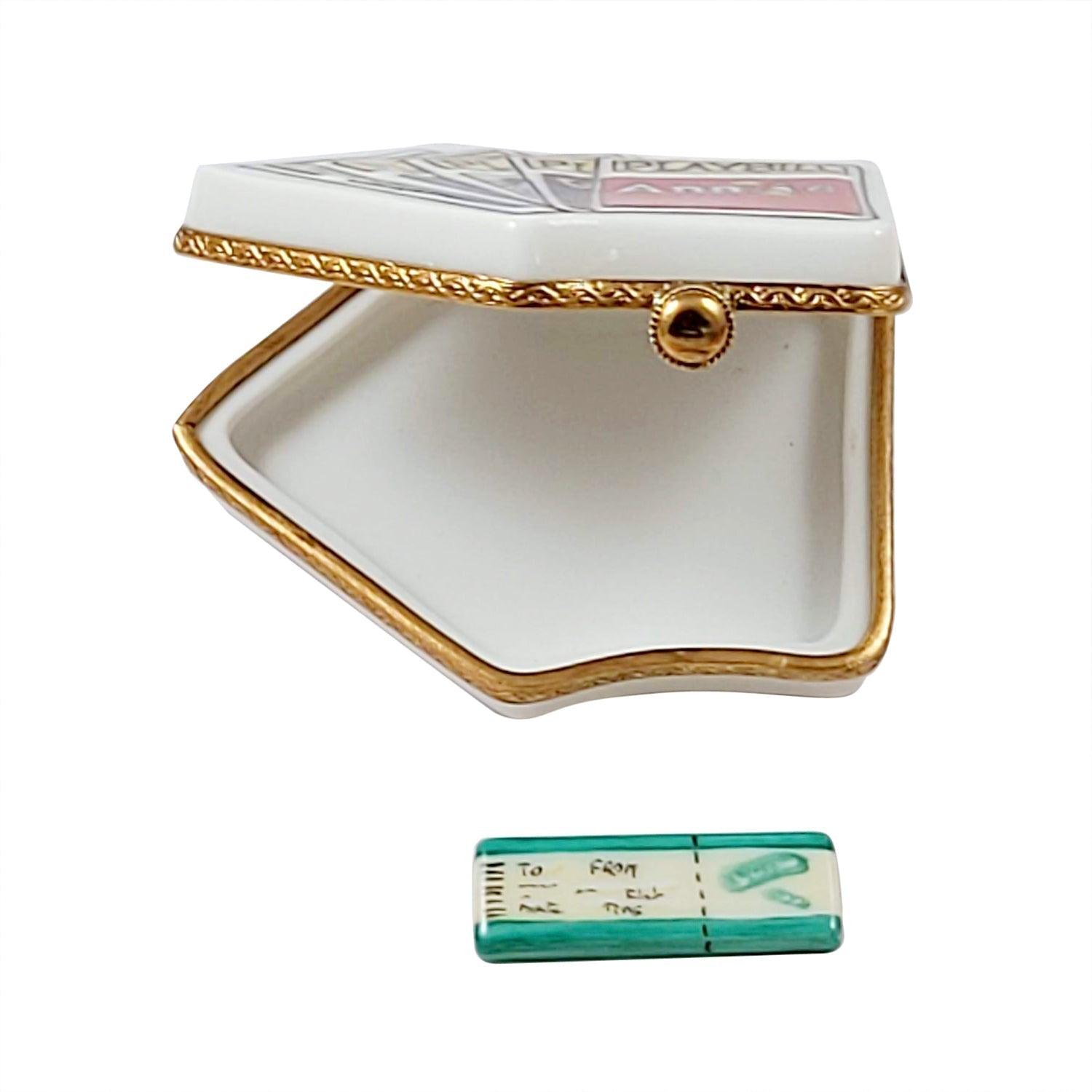PlayBill Removeable Tickets Theater Musical Porcelain Limoges music art travel Rochard Limoges Box French Trinket Box