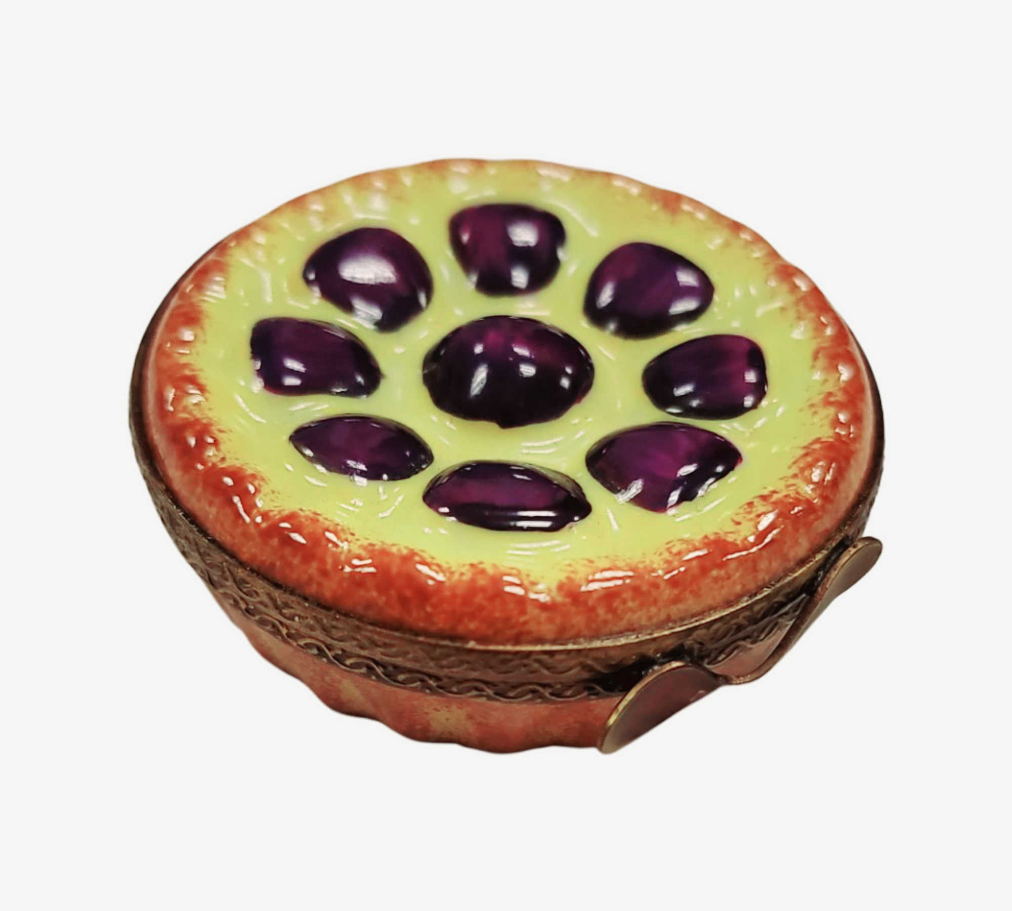 Plum Tart Dessert Limoges Box Porcelain Limoges Dessert French Trinket Box