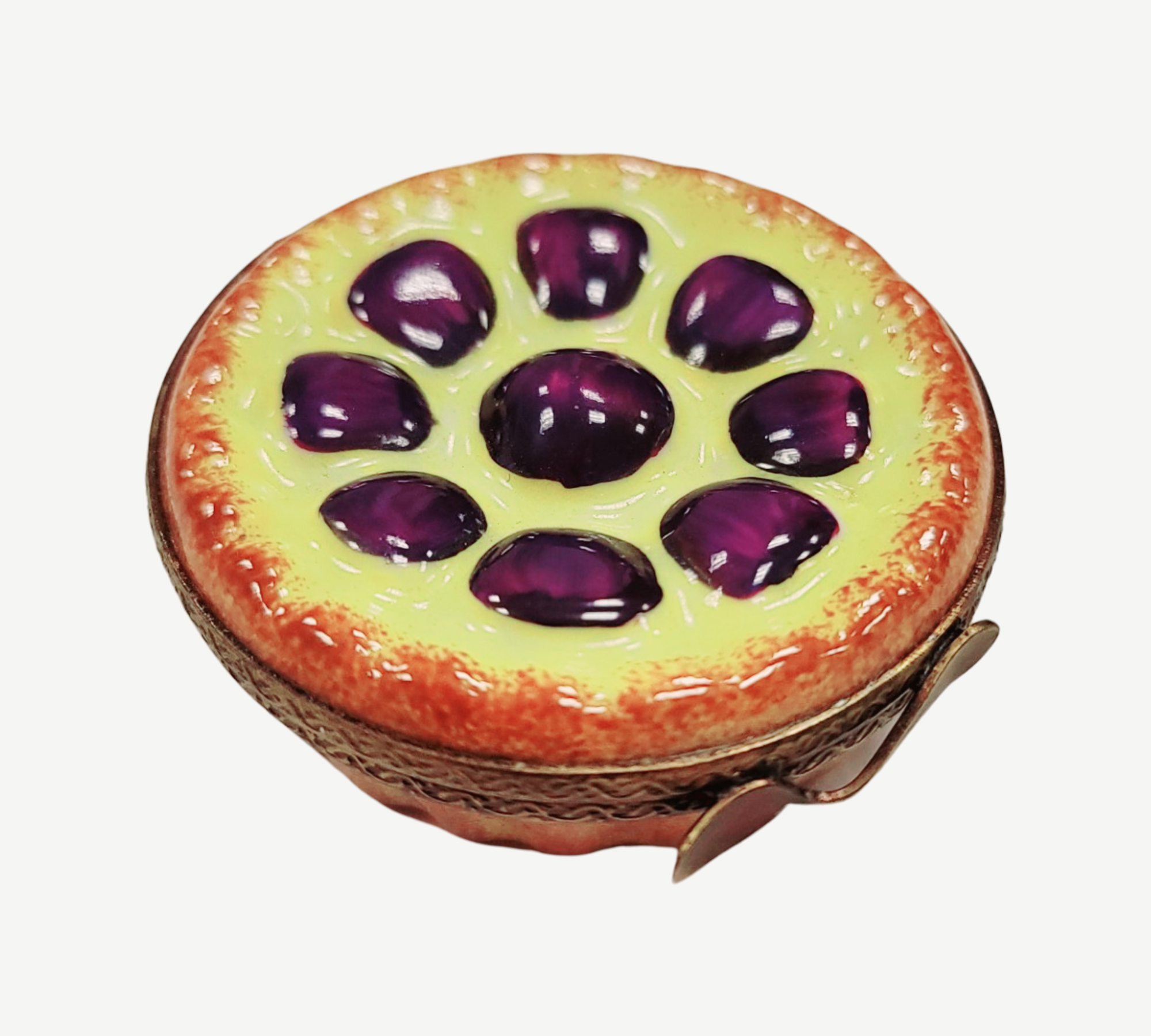 Plum Tart Dessert Limoges Box Porcelain Limoges Dessert French Trinket Box
