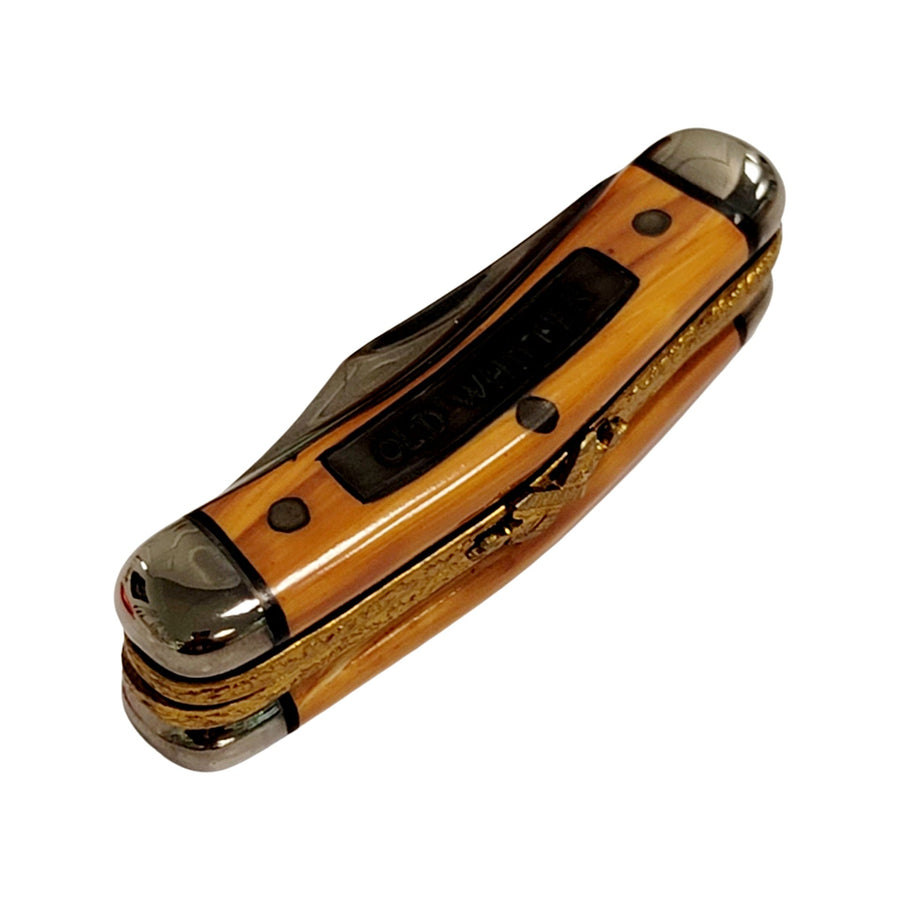 Limoges Pocket Knife Masterpiece Porcelain Limoges travel sports men French Trinket Box