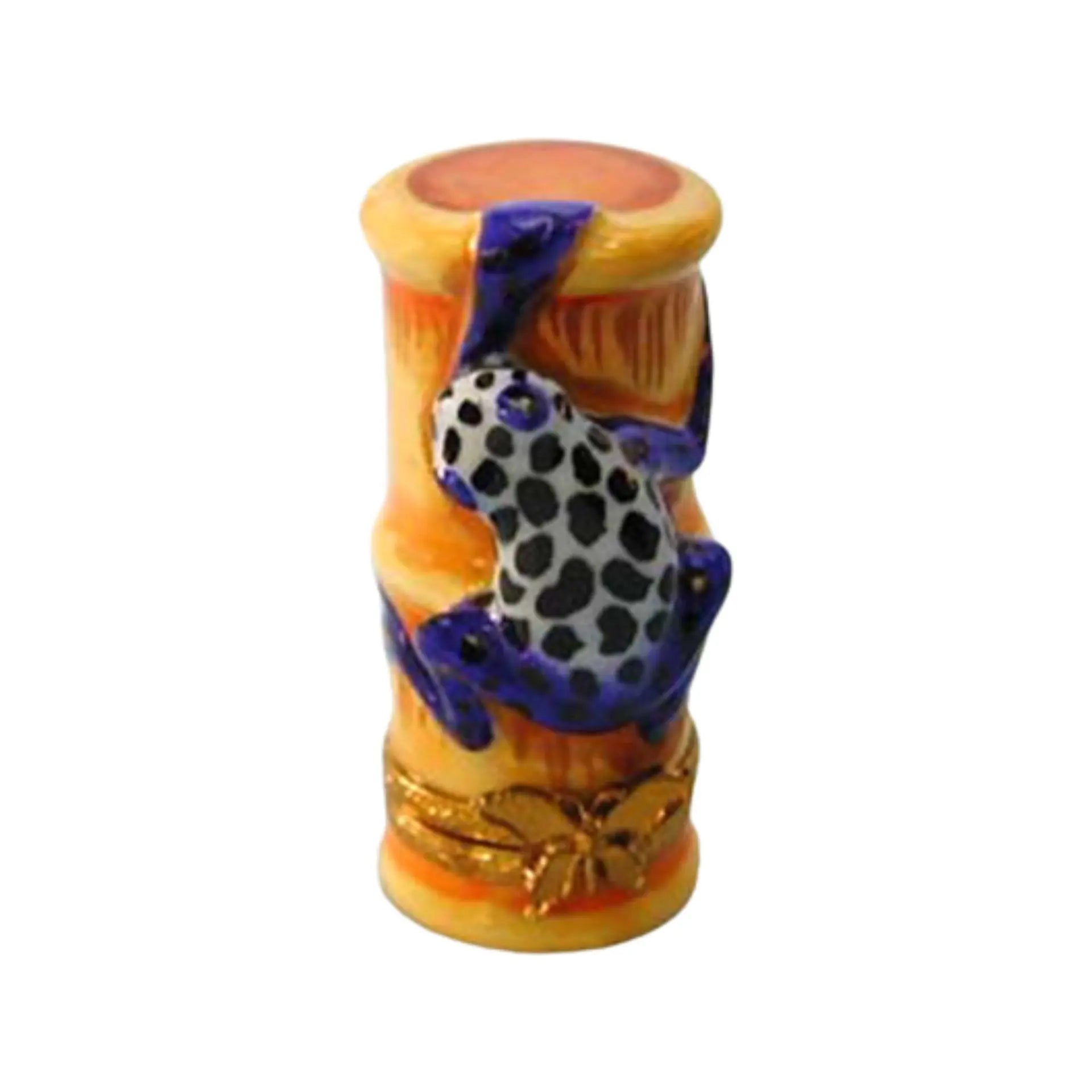 Poison Blue Frog Porcelain Limoges frogs turtles French Trinket Box